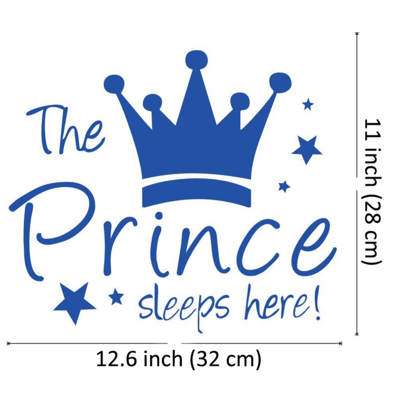 Maydahui 2 PCS Wall Sticker The Prince/Princess Sleep Here 12.6 Inch Little Crown Star Art Quotes Wall Decal Decor for Living Room Bedroom - Image 3